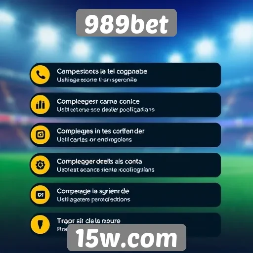Visão geral das funcionalidades do site 989bet